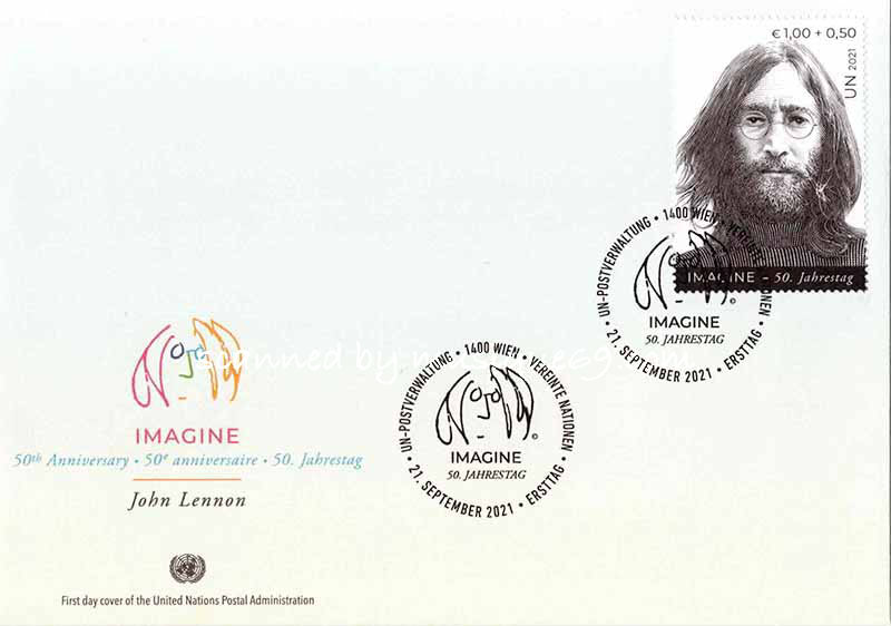 ジョンレノン John Lennon - 50th Anniversary of the Recording of "Imagine" - First Day Covers Single Set