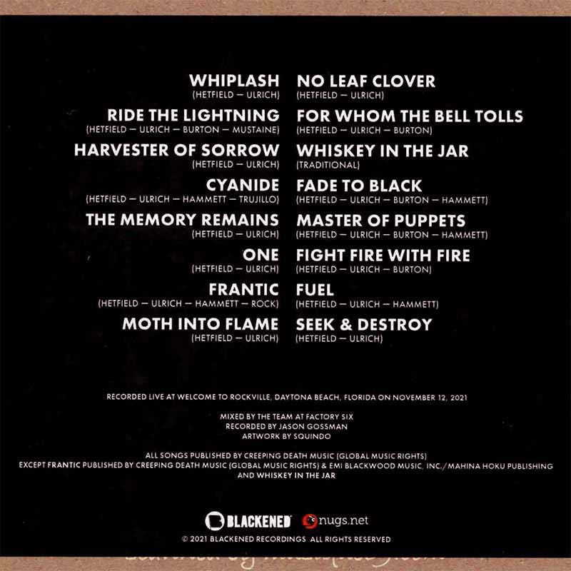 メタリカ Metallica - November 12, 2021 | Daytona Beach, FL | Welcome to Rockville (CD)