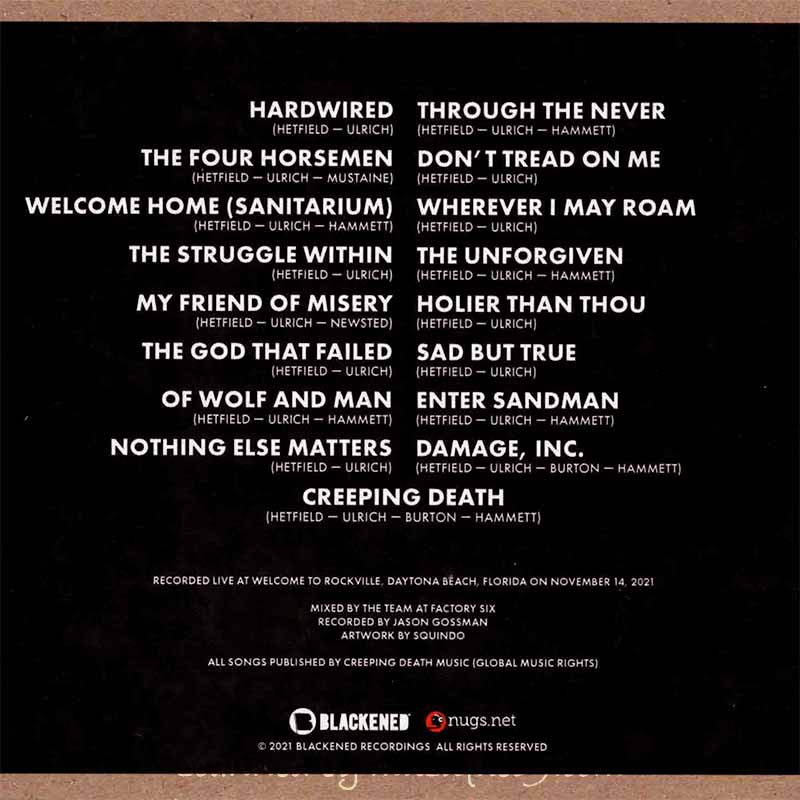 Metallica - November 14, 2021 | Daytona Beach, FL | Welcome to Rockville (CD)