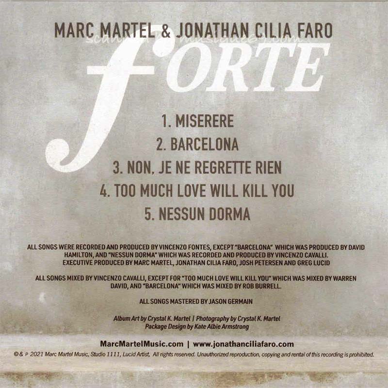 マークマーテル Marc Martel & Jonathan Cilia Faro - Forte (CD)