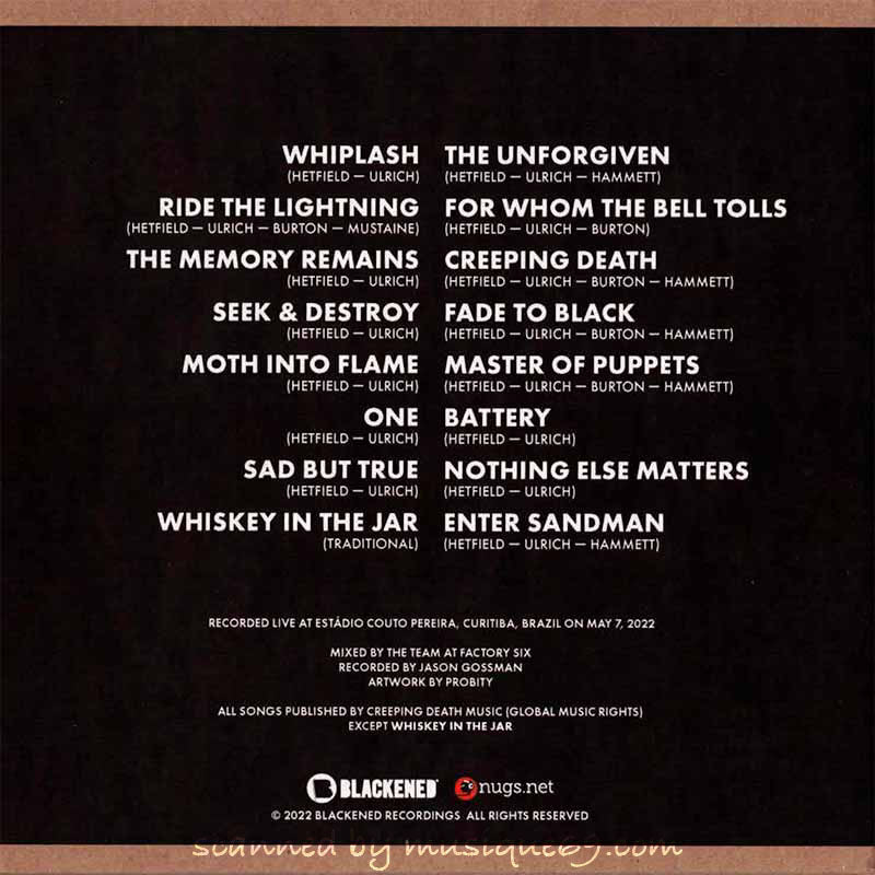 Metallica - May 7th, 2022 | Curitiba, Brazil | Estadio Couto Pereira (CD)