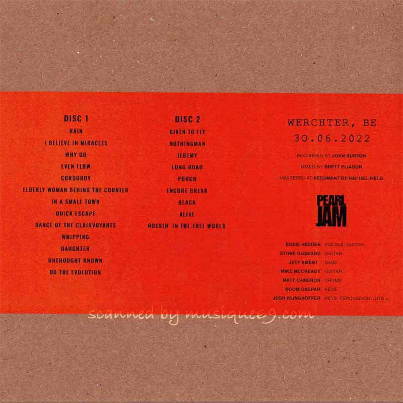 Pearl Jam - Gigaton European Tour; Werchter, BE | 30 June 2022 (CD)