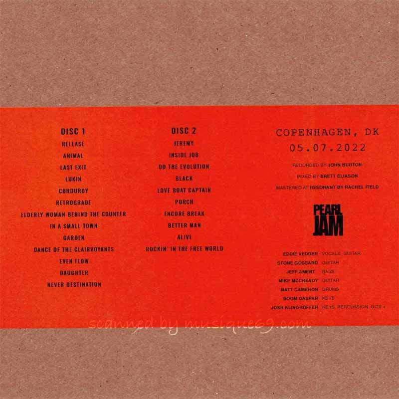 パールジャム Pearl Jam - Gigaton European Tour; Copenhagen, DK | 05 July 2022 (CD)