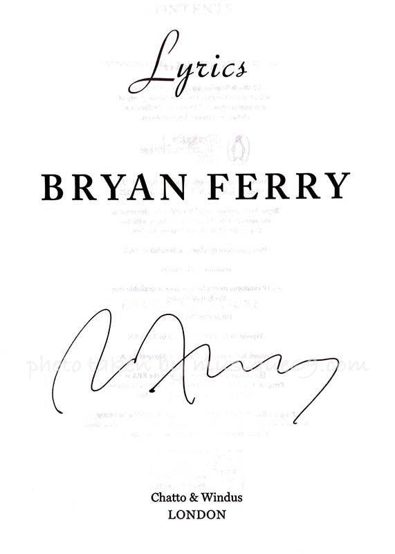 Bryan Ferry - Lyrics: Exclusive Autographed Edition (Book)
