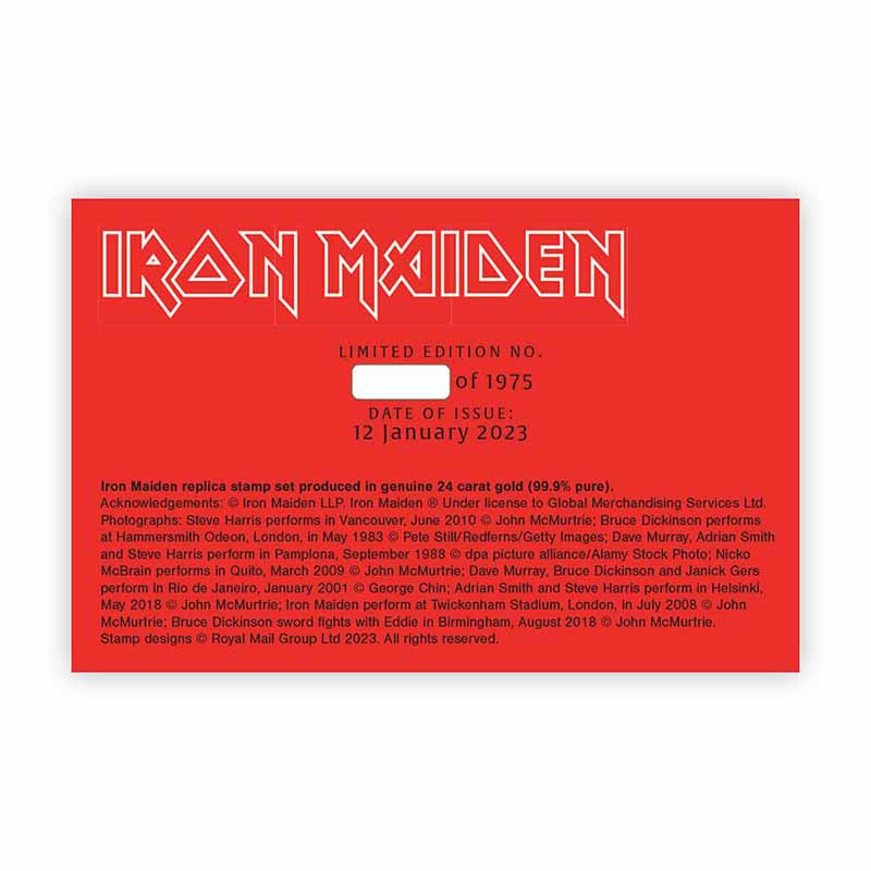 アイアンメイデン Iron Maiden - Iron Maiden Limited Edition Gold Stamp Set