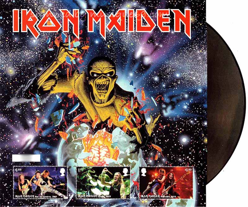 アイアンメイデン Iron Maiden - Iron Maiden Eddie Rips Up the World Fan Sheet: Limited Edition Stamps
