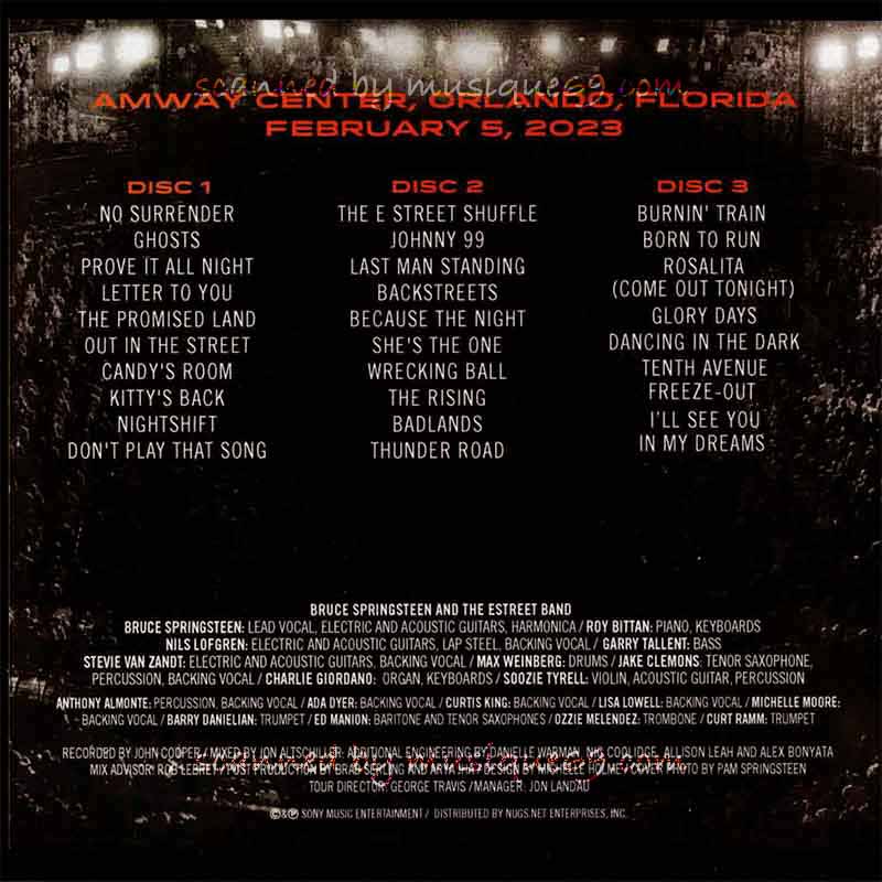 Bruce Springsteen & The E Street Band - Amway Center, Orlando, Florida, Feb 5, 2023 (CD)