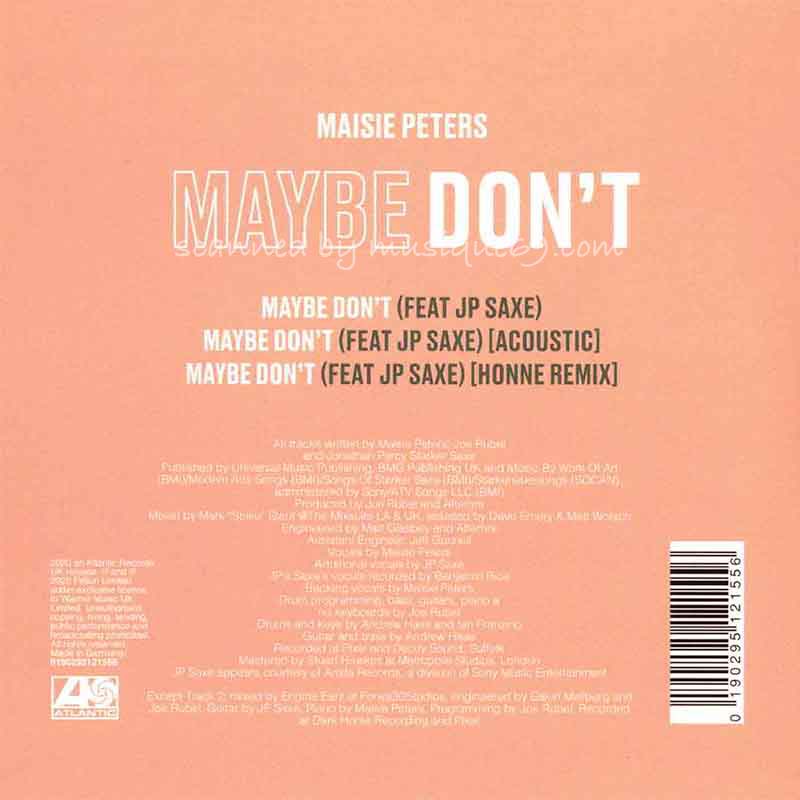 Maisie Peters feat. JP Saxe - Maybe Don't: Limited Edition Single (CD)