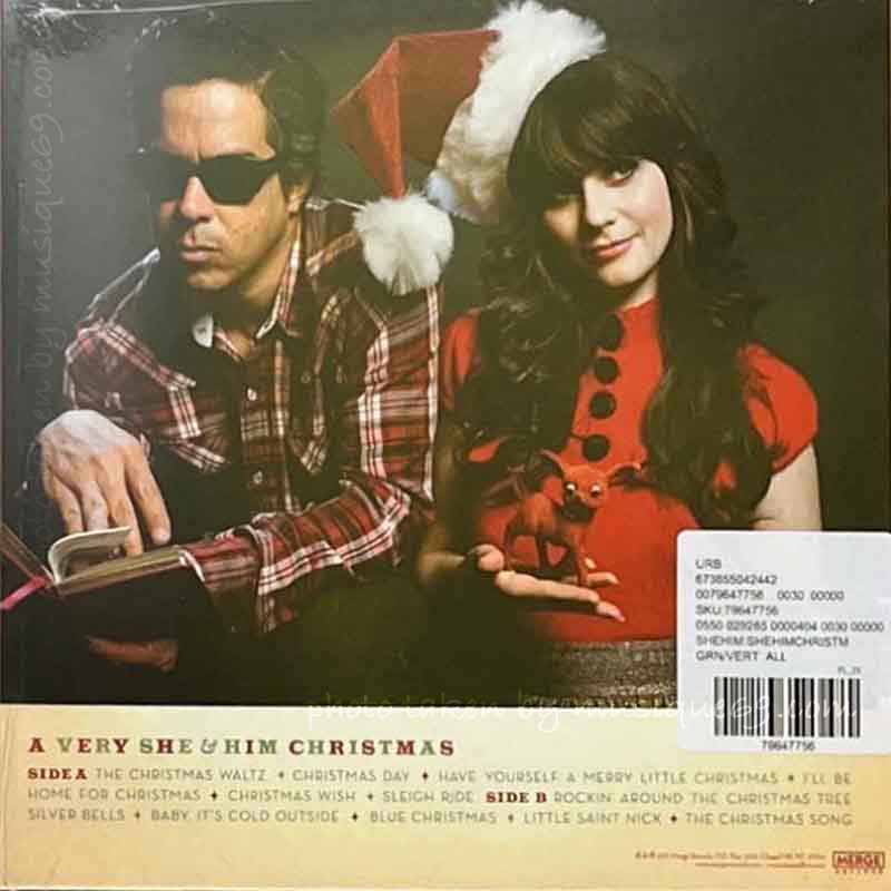 Zooey Deschanel (She & Him) - A Very She & Him Christmas: Exclusive "Translucent Green with Metallic Silver Ripple" Coloured LP (vinyl)