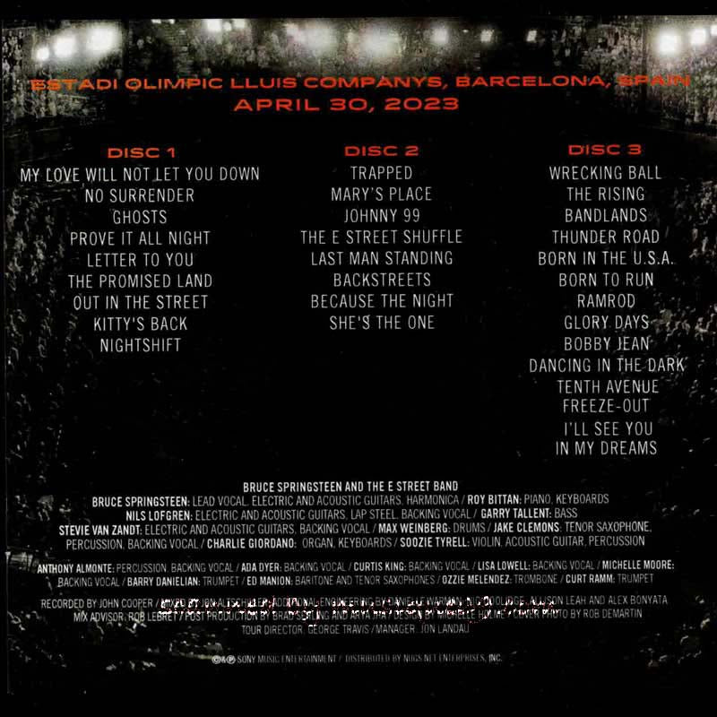 ブルーススプリングスティーン Bruce Springsteen & The E Street Band - Estadi Olimpic Lluis Companys, Barcelona, ESP, Apr 30, 2023 (CD)