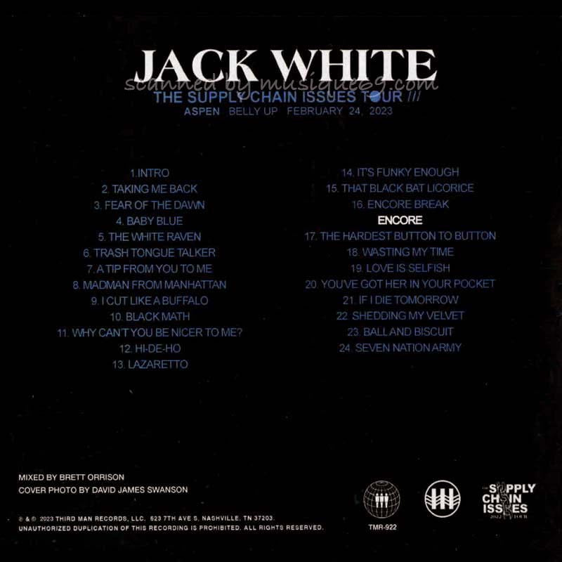 ジャックホワイト Jack White - Aspen | Belly Up | February 24, 2023 (CD)