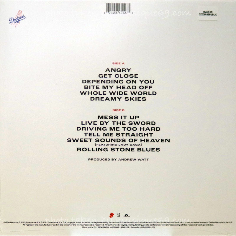 ローリングストーンズ The Rolling Stones - Hackney Diamonds: US Exclusive "Stones x MLB" Los Angeles Dodgers Edition/ Baseball White Coloured LP (vinyl)