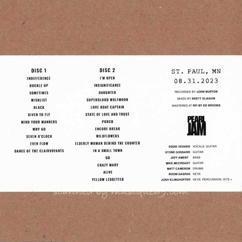 パールジャム Pearl Jam - St. Paul, MN | August 31 2023 (CD)