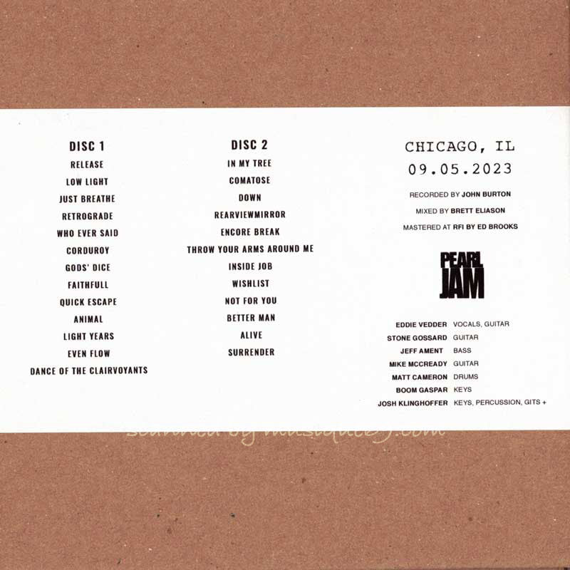 パールジャム Pearl Jam - Chicago, IL | September 05 2023 (CD)