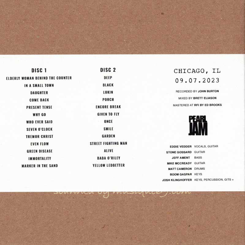 パールジャム Pearl Jam - Chicago, IL | September 07 2023 (CD)