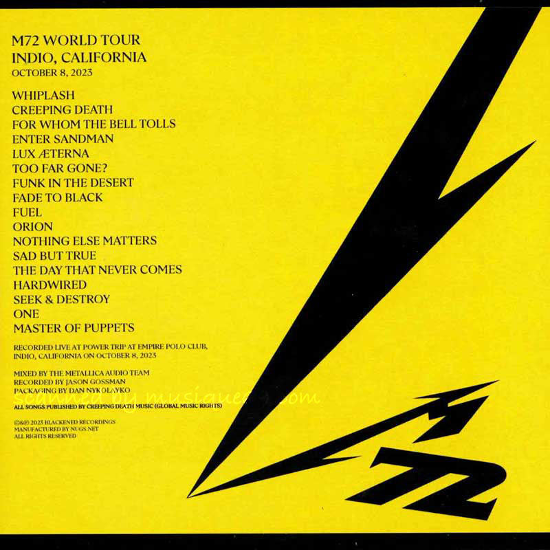 メタリカ Metallica - Indio, California | October 8, 2023 (CD)