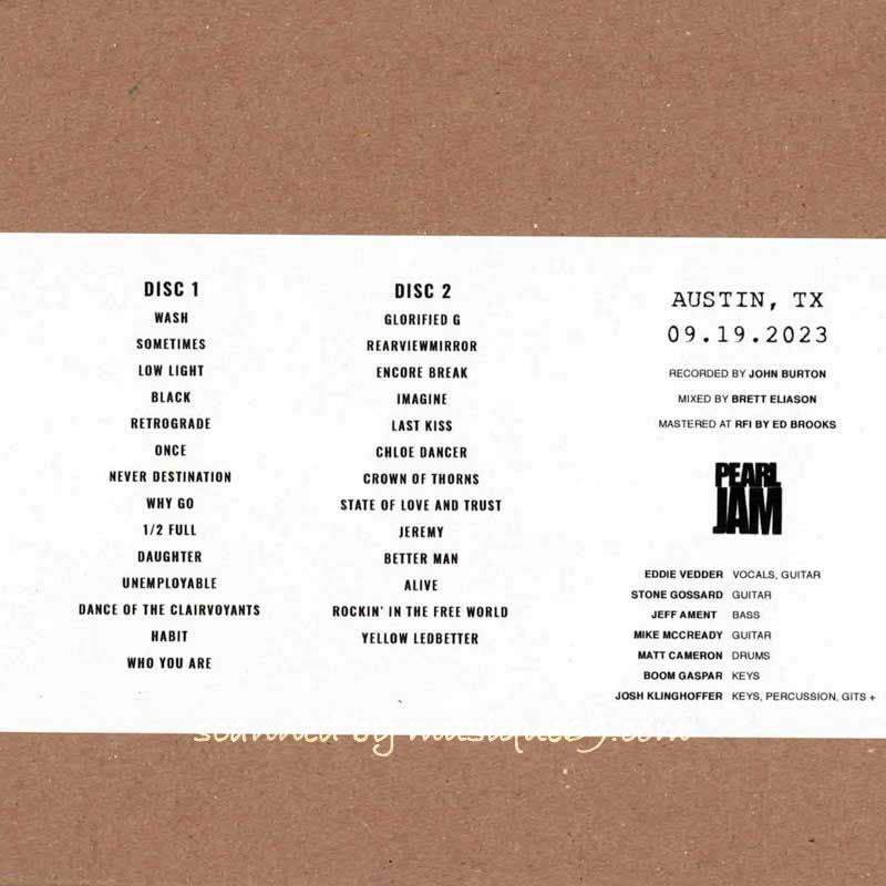 パールジャム Pearl Jam - Austin, TX | September 19 2023 (CD)