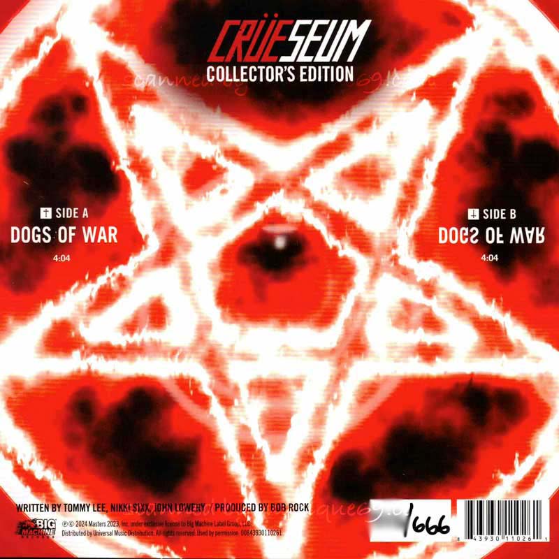Motley Crue - Dogs of War: Crueseum Exclusive Splatter Coloured Collector's Edition 7" Ep (vinyl)