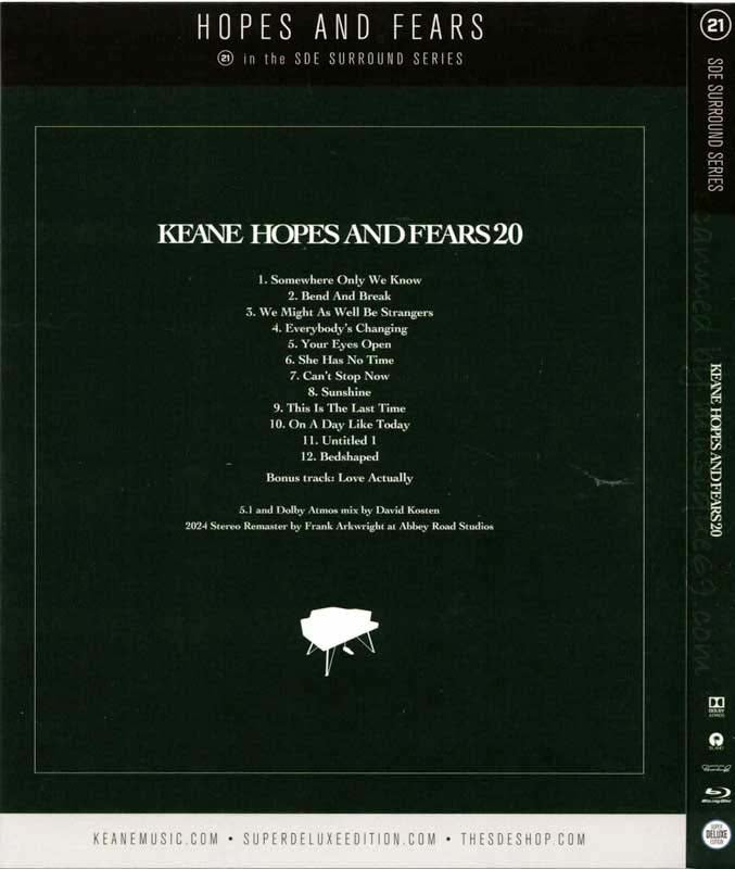 Keane - Hopes and Fears 20: SDE Surround Series Exclusive Limited Edition Blu-Ray Audio