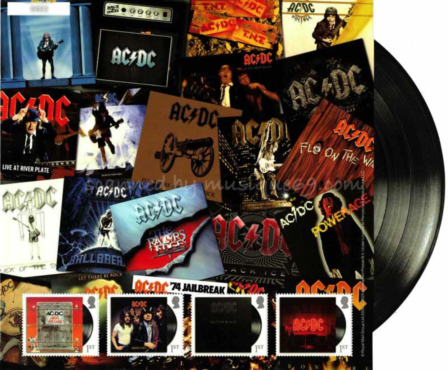 AC/DC - Albums Fan Sheet: Exclusive Limited Edition Stamps