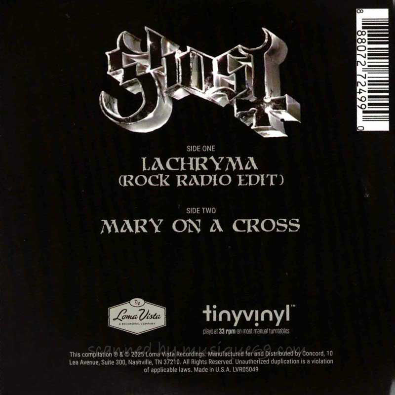 Ghost - Lachryma/ Mary on a Cross: US Exclusive "Tiny Vinyl" Edition 4" Ep (vinyl)