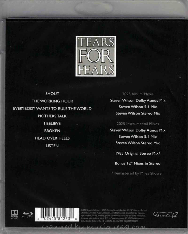 Tears for Fears - Songs from the Big Chair: SDE Surround Series Exclusive Limited Edition Blu-Ray Audio