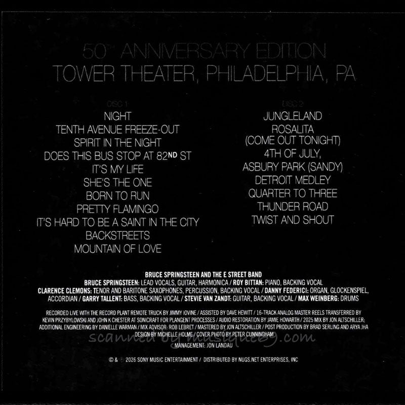 ブルーススプリングスティーン Bruce Springsteen & The E Street Band - Tower Theater, Philadelphia 1975 (50th Anniversary): US Exclusive Edition (CD)