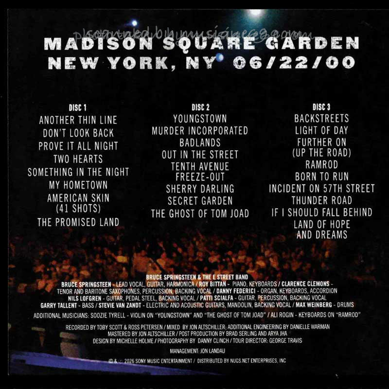 ブルーススプリングスティーン Bruce Springsteen & The E Street Band - Madison Square Garden, New York, NY | 06/22/00: US Exclusive Edition (CD)
