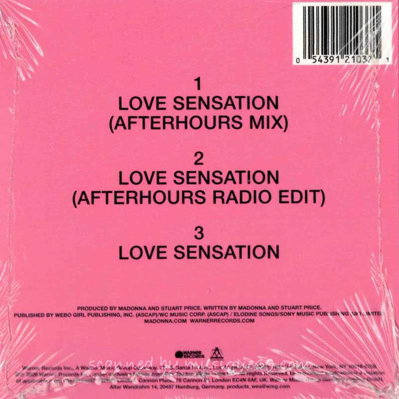 Madonna & Kylie - Love Sensation: Exclusive US Edition/ Pink Cover Artwork Single (CD)