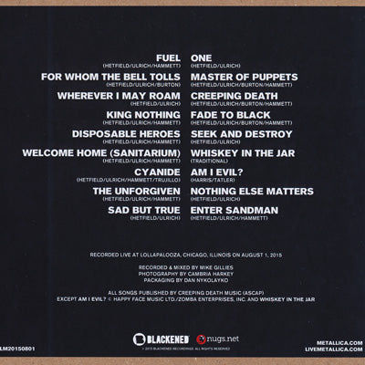 Metallica - Live at Lollapalooza; August 1, 2015 (CD)