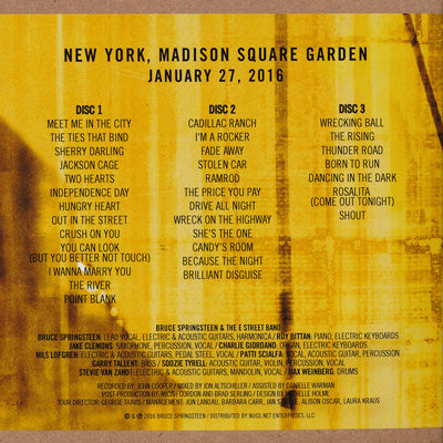 Bruce Springsteen &amp; The E Street Band - The River Tour: New York City, NY 01/27/2016 (CD)