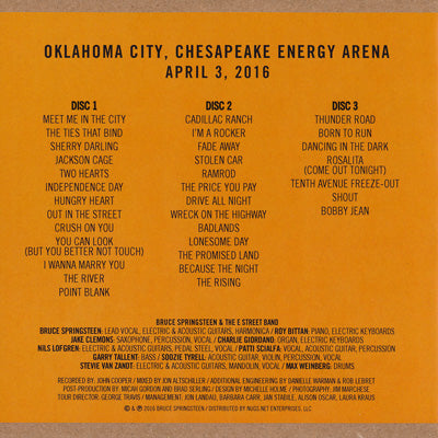 Bruce Springsteen &amp; The E Street Band - The River Tour: Oklahoma City, OK 04/03/2016 (CD)