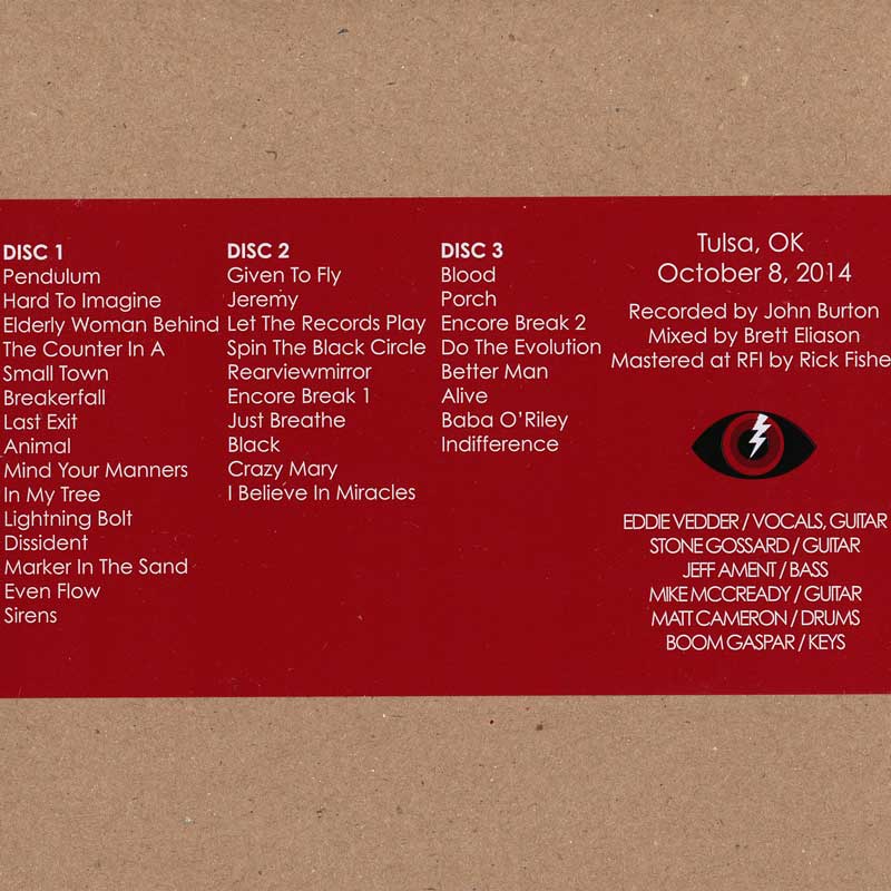 パールジャム Pearl Jam - North American Tour: Tulsa, OK 10/08/2014 (CD)
