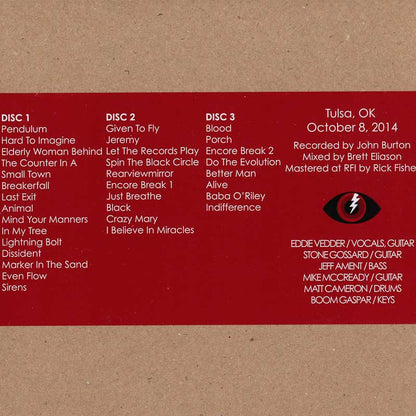 パールジャム Pearl Jam - North American Tour: Tulsa, OK 10/08/2014 (CD)