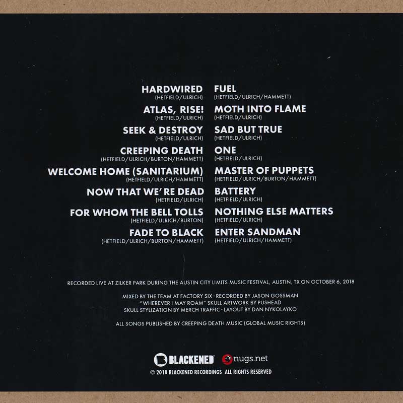Metallica - Austin, TX 10/06/2018 (CD)