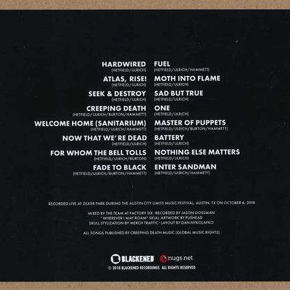 Metallica - Austin, TX 10/06/2018 (CD)
