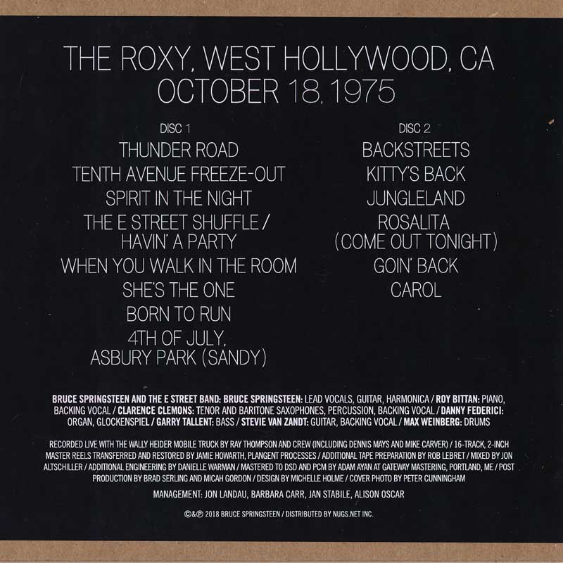 ブルーススプリングスティーン Bruce Springsteen & The E Street Band - The Roxy, West Hollywood, CA: US Exclusive Edition (CD)