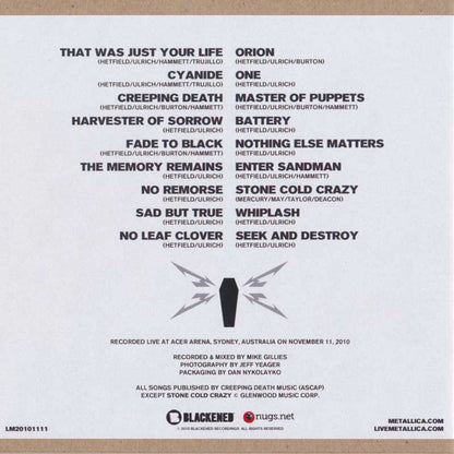 メタリカ Metallica - Sydney Magnetic 11/11/2010 (CD)