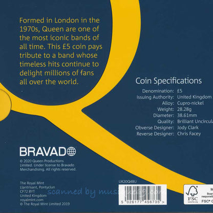 クイーン Queen - Music Legends: Queen £5 Brilliant Uncirculated Coin - Live Limited Edition