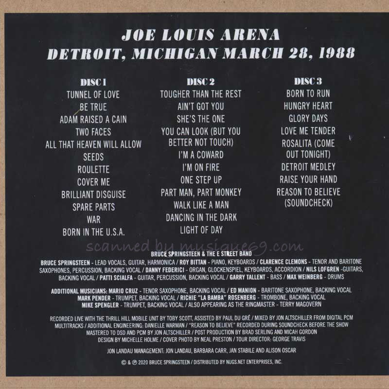 ブルーススプリングスティーン Bruce Springsteen & The E Street Band - Joe Louis Arena, Detroit, Michigan | March 28, 1988: US Exclusive Edition (CD)