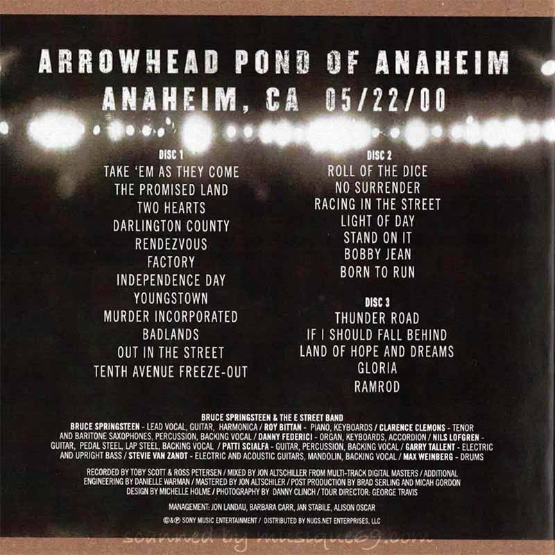 Bruce Springsteen & The E Street Band - Arrowhead Pond of Anaheim, Anaheim, CA | 05/22/00: US Exclusive Edition (CD)