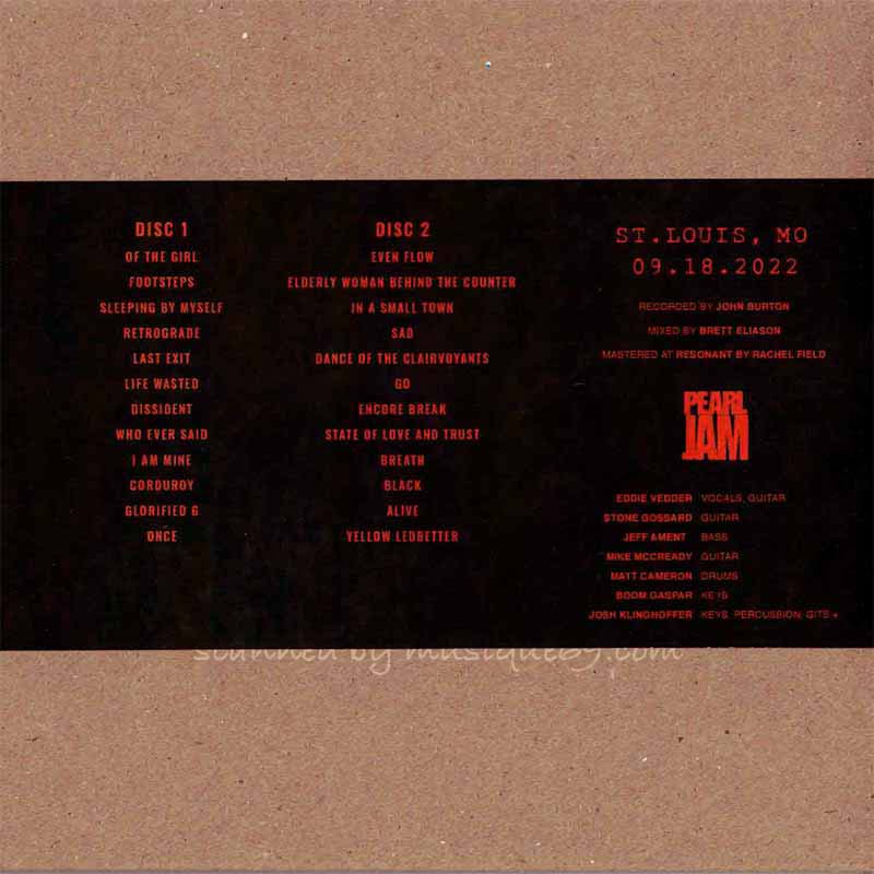 パールジャム Pearl Jam - Gigaton North American Tour; St. Louis, MO | September 18th 2022 (CD)