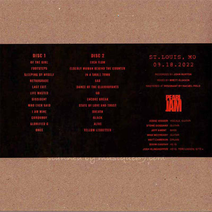 パールジャム Pearl Jam - Gigaton North American Tour; St. Louis, MO | September 18th 2022 (CD)