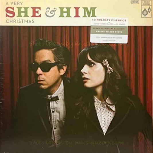 Zooey Deschanel (She &amp; Him) - A Very She &amp; Him Christmas: Exclusive "Translucent Green with Metallic Silver Ripple" Coloured LP (vinyl)