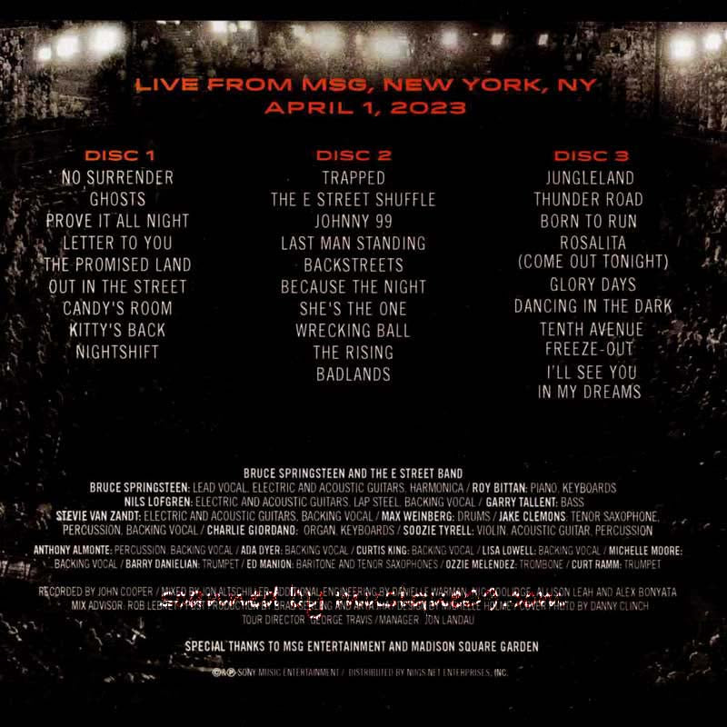 Bruce Springsteen &amp; The E Street Band - Live from MSG, New York, NY, Apr 1, 2023 (CD)
