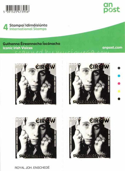 ポーグス The Pogues (Shane MacGowan) - Iconic Irish Voices (Sheet of 4 International Stamps)