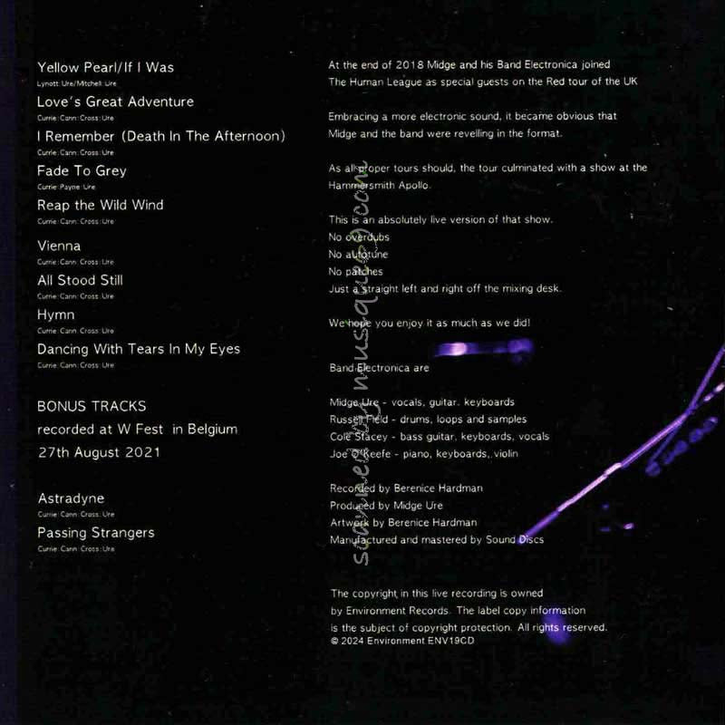 ウルトラヴォックス Ultravox (Midge Ure & Band Electronica) - Live at the Hammersmith Apollo 2018: Exclusive Limited Edition (CD)