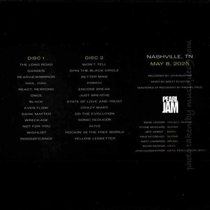 パールジャム Pearl Jam - Nashville, TN | May 8th, 2025 (CD)