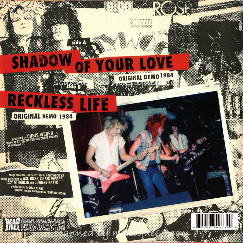 ハリウッドローズ Hollywood Rose - Shadow of Your Love/ Reckless Life: Exclusive Chris Weber Autographed/ Blue Coloured 7" Ep (vinyl)