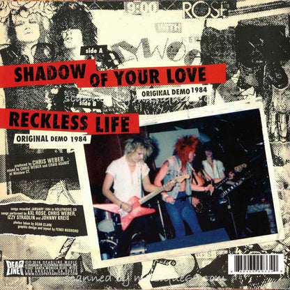 ハリウッドローズ Hollywood Rose - Shadow of Your Love/ Reckless Life: Exclusive Chris Weber Autographed/ Blue Coloured 7" Ep (vinyl)